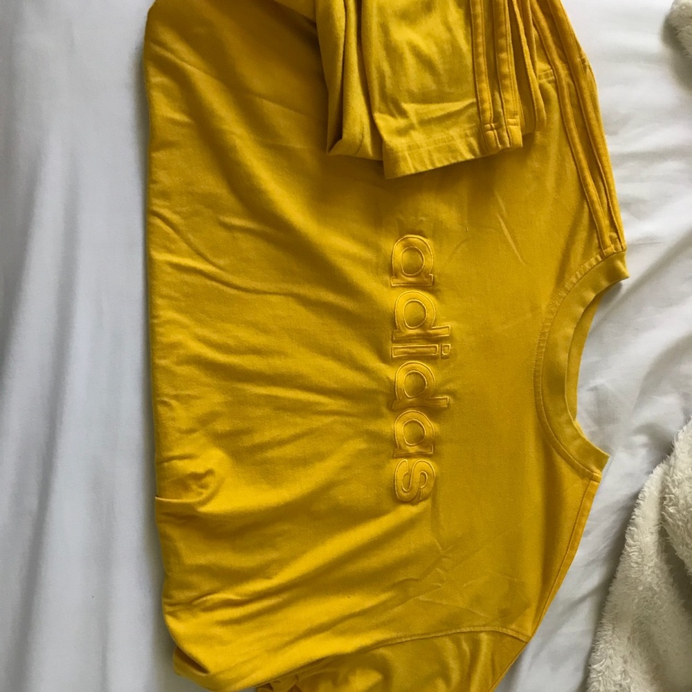 Adidas Yellow Vintage Striped Long Sleeve Shirt